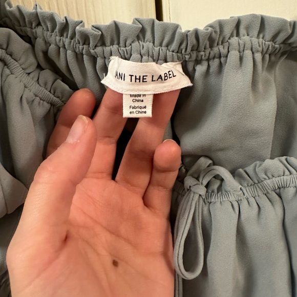 Light Blue Off the Shoulder Blouse - Picture 3 of 9